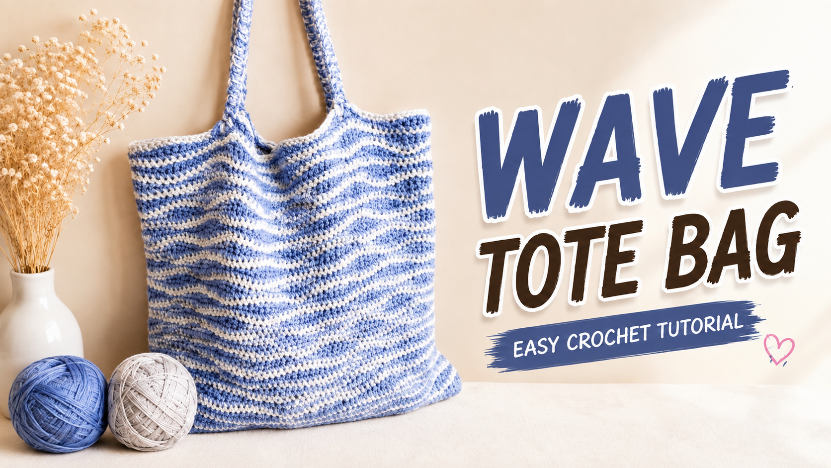Easy Crochet Bag Pattern | Wave Stitch Shoulder Bag Tutorial 🧶