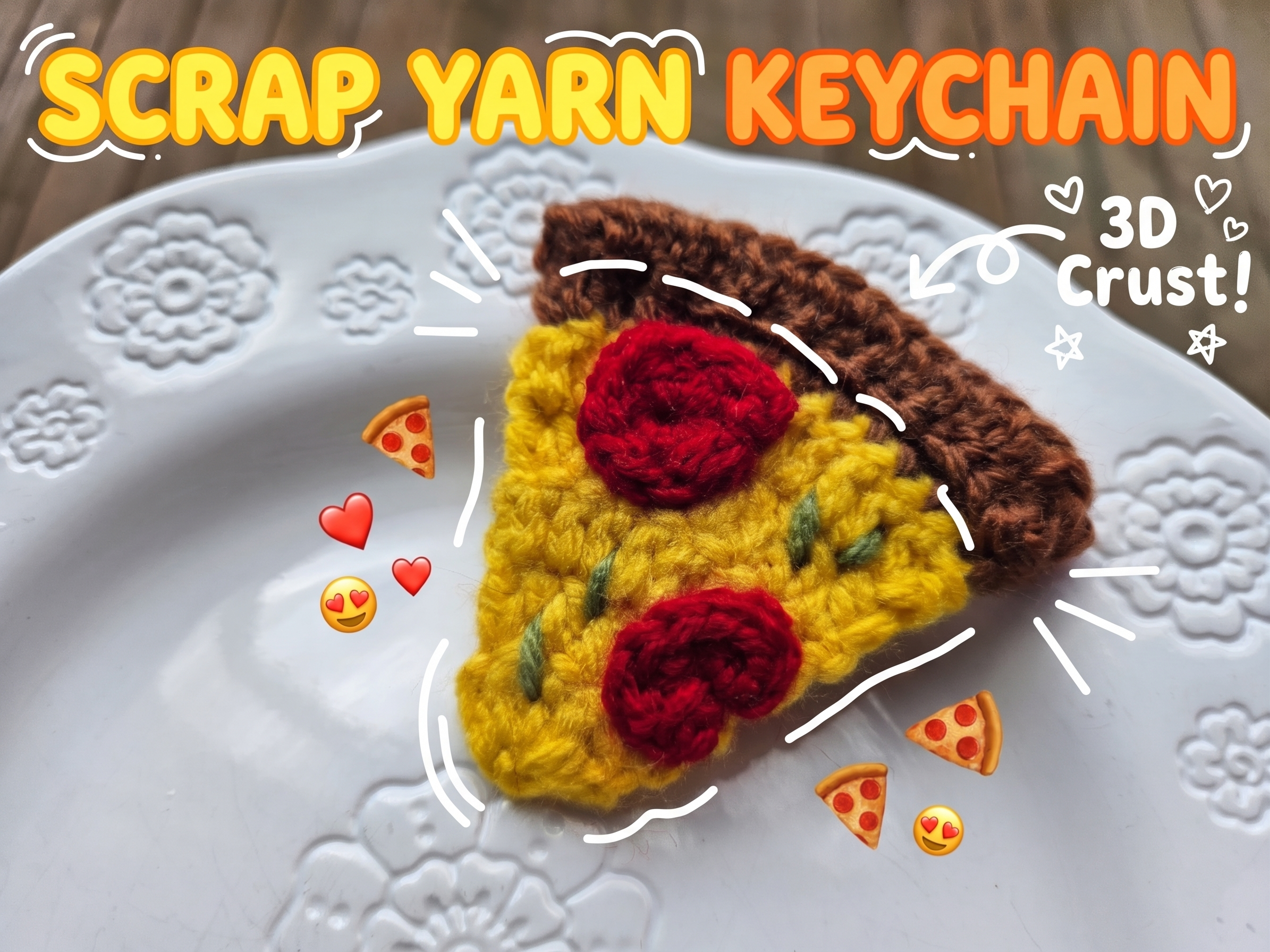 Quick Crochet Pizza Slice Tutorial: Easy Keychain or Fridge Magnet