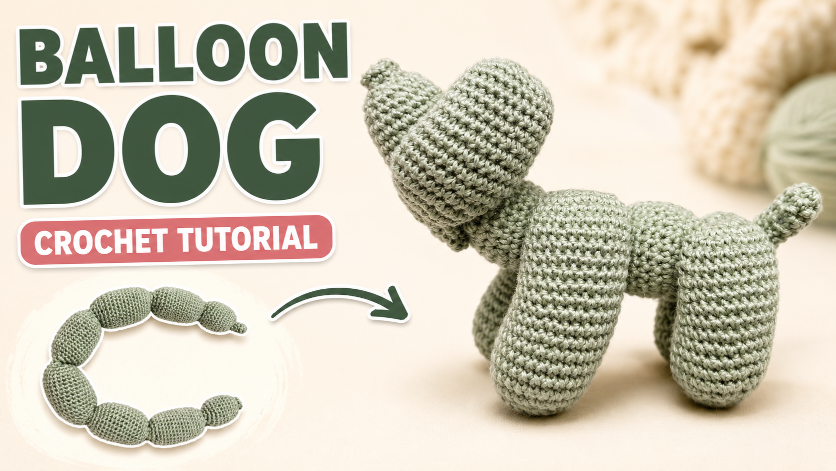 No-Sew Crochet Balloon Dog Pattern: Keychain, Brooch or Bag Charm