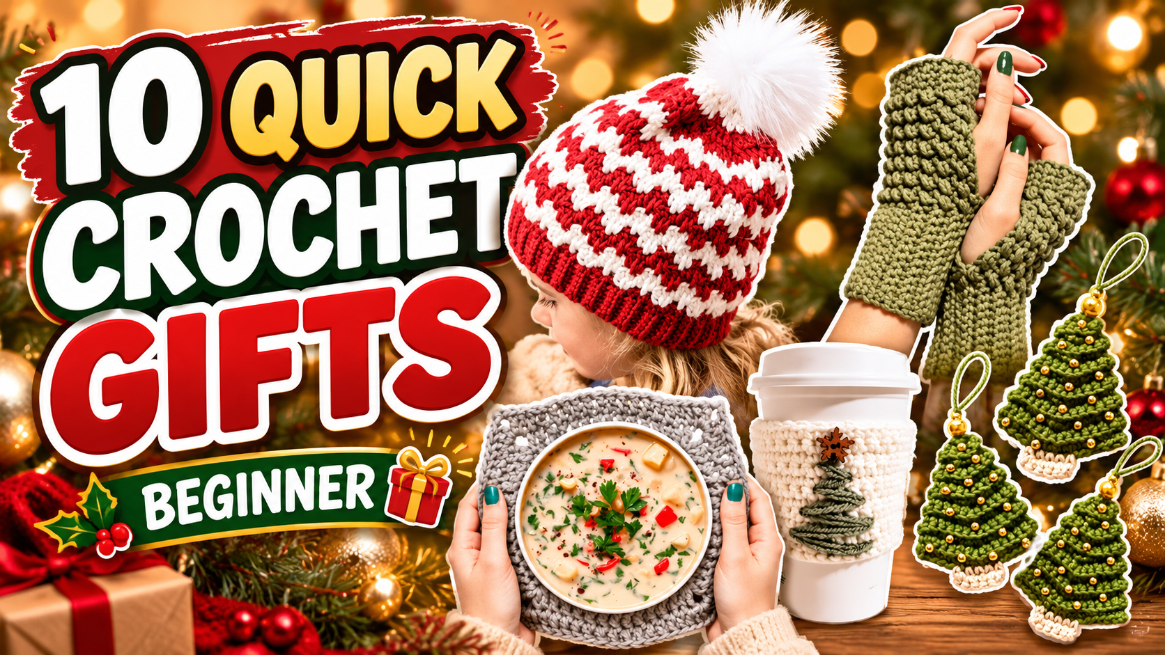 Quick Crochet Gifts for Christmas 🎁 Beginner Approved!