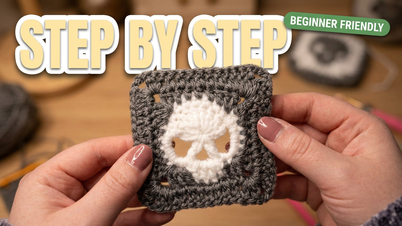 Crochet Skull Granny Square: A Spooky Motif for Bags and Blankets project