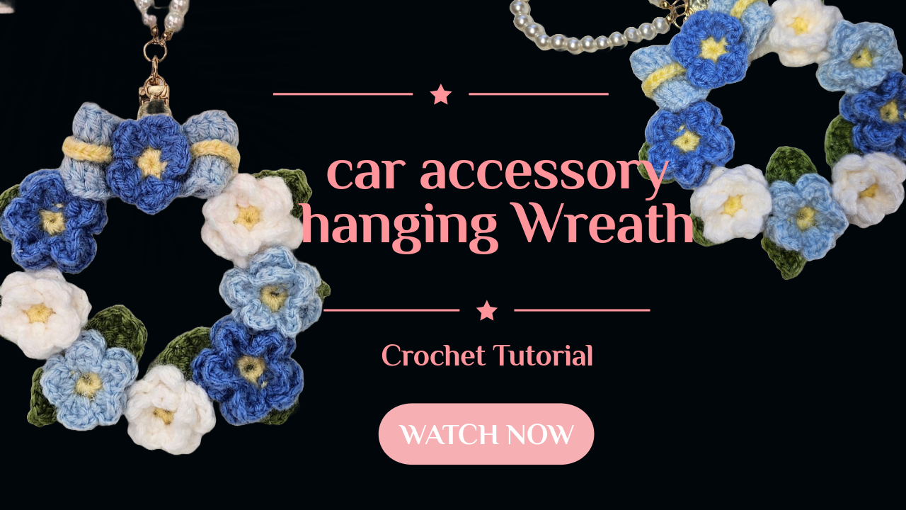 Crochet Flower Car Hanging Wreath | A Little Garden for Your Car project