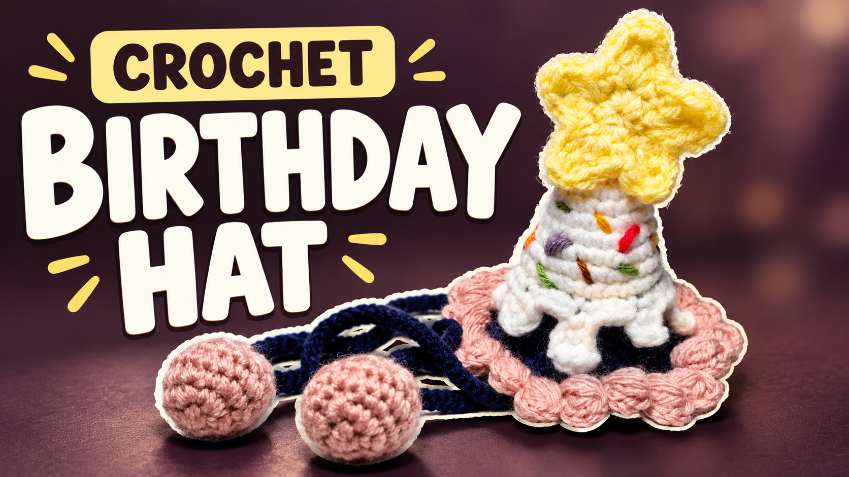 Crochet Mini Birthday Hat with Star | A Cute Party Headpiece project