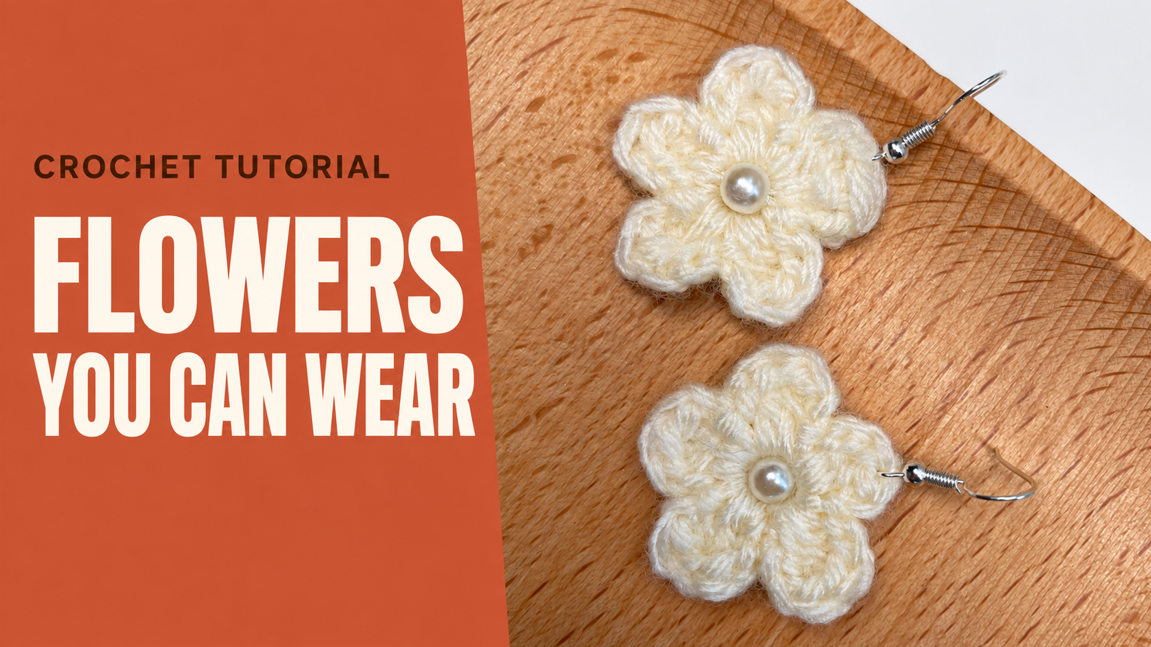 Crochet Flower Earrings with Pearl Centers | Step-by-Step Video Tutorial project