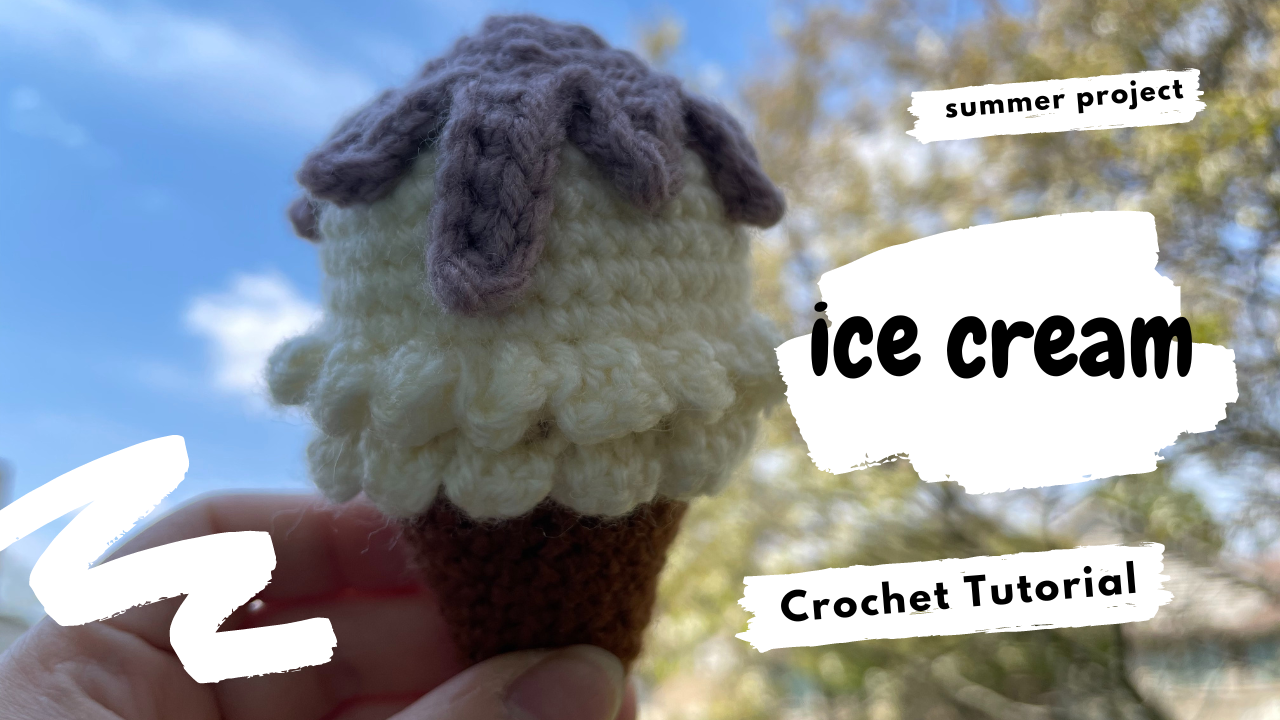 Crochet Ice Cream Cone Tutorial: A Sweet Summer Keychain or Ornament project